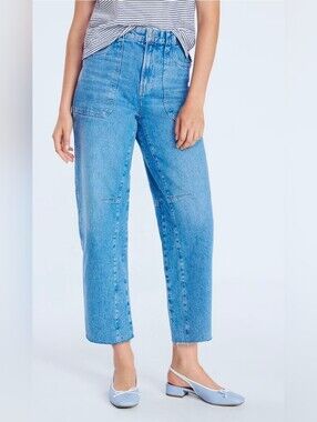 FREE ASSEMBLY Cropped Carpenter Barrel High Rise Jeans Sz 14